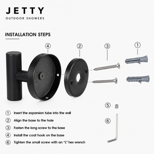 Outdoor Matte Black Towel Hook
