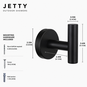 Outdoor Matte Black Towel Hook