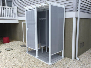 Double Outdoor Shower Kit Enclosure