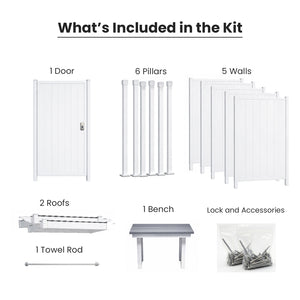 Double Outdoor Shower Kit Enclosure 46”x68”x88”