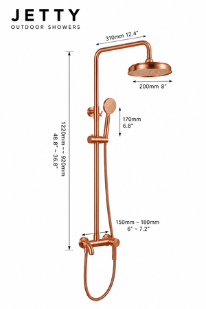8" Outdoor Shower Fixture-Copper