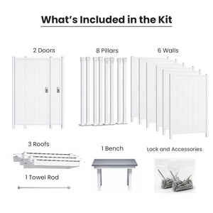 Triple Outdoor Shower Kit Enclosure