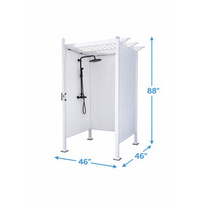 Single Outdoor Shower Kit Enclosure - 46”x46”x88"